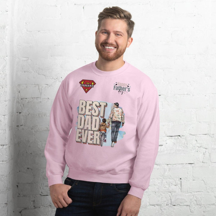 Best Dad Ever Graphic Sweatshirt - Light Pink - S - ArtyKoala
