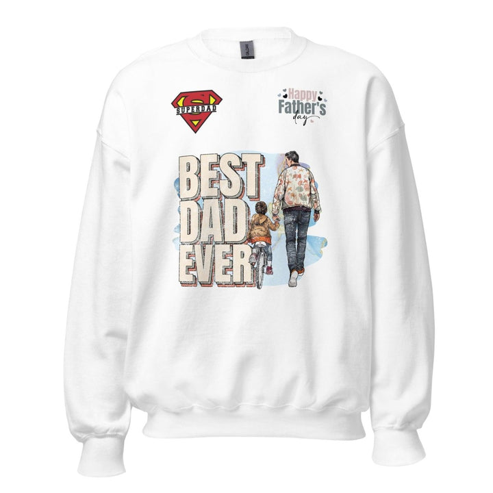 Best Dad Ever Graphic Sweatshirt - White - S - ArtyKoala