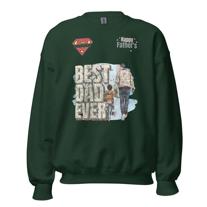 Best Dad Ever Graphic Sweatshirt - Forest Green - S - ArtyKoala