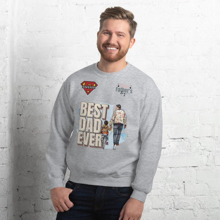 Best Dad Ever Graphic Sweatshirt - Sport Grey - S - ArtyKoala