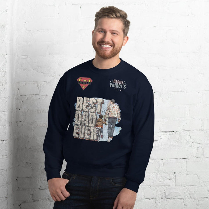 Best Dad Ever Graphic Sweatshirt - Navy - S - ArtyKoala