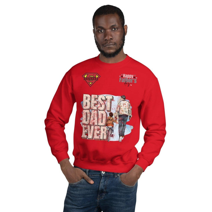 Best Dad Ever Graphic Sweatshirt - Red - S - ArtyKoala