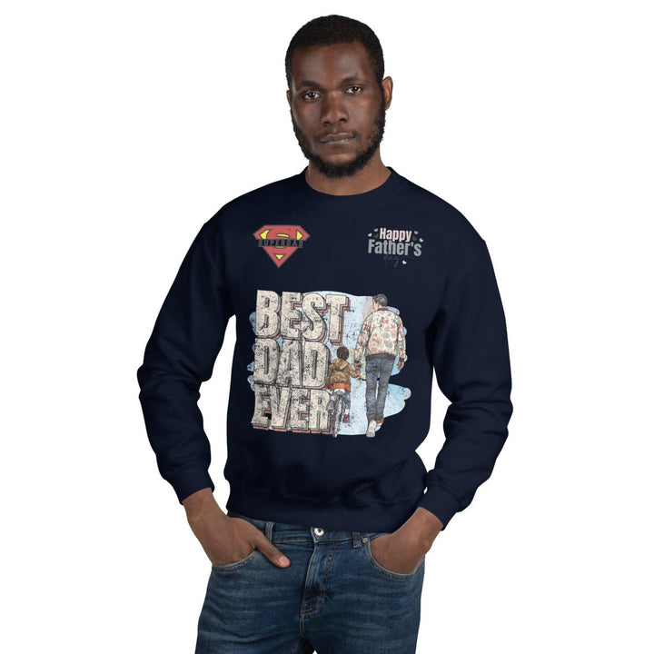 Best Dad Ever Graphic Sweatshirt - Navy - S - ArtyKoala