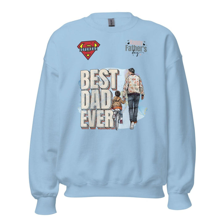 Best Dad Ever Graphic Sweatshirt - Light Blue - S - ArtyKoala