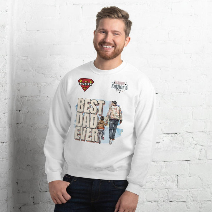 Best Dad Ever Graphic Sweatshirt - White - S - ArtyKoala