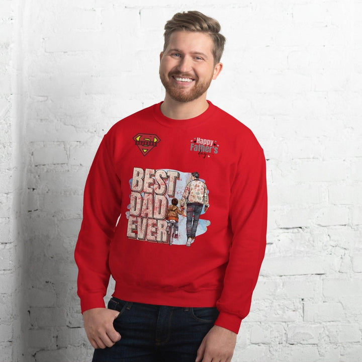 Best Dad Ever Graphic Sweatshirt - Red - S - ArtyKoala