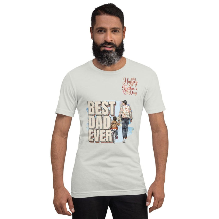 Best Dad Ever Graphic Tee - Silver - S - ArtyKoala