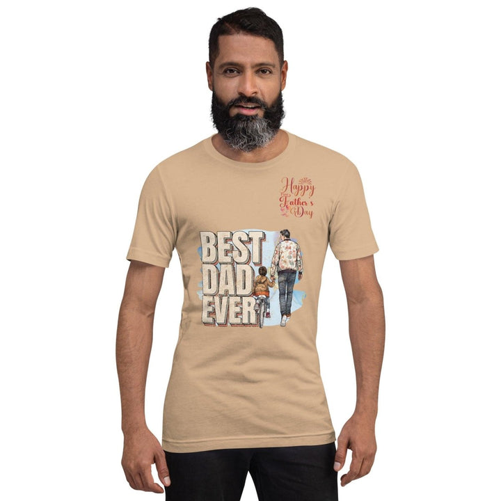 Best Dad Ever Graphic Tee - Tan - S - ArtyKoala