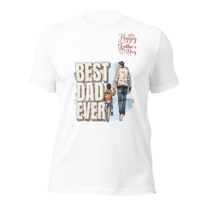 Best Dad Ever Graphic Tee - White - S - ArtyKoala
