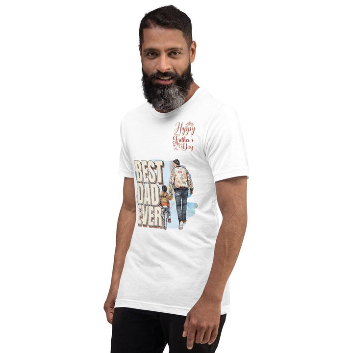 Best Dad Ever Graphic Tee - White - S - ArtyKoala