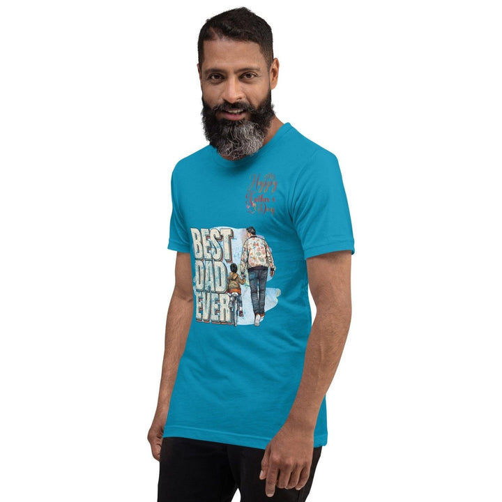 Best Dad Ever Graphic Tee - Aqua - S - ArtyKoala