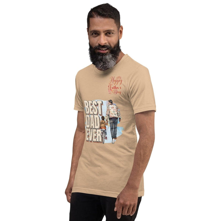 Best Dad Ever Graphic Tee - Tan - S - ArtyKoala