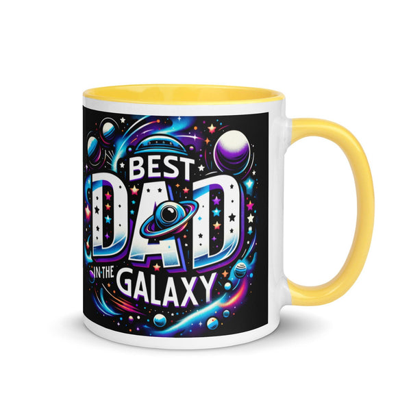 Best Dad In The Galaxy Mug with Color Inside - Yellow / 11 oz - ArtyKoala