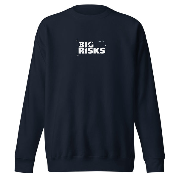 Big Risk Themed Two Side Cool Graphic Sweatshirt - Navy Blazer - S - ArtyKoala