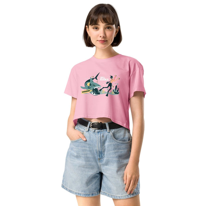 Big Risk Women’s Graphic Crop Tee - Bubblegum - XS - ArtyKoala