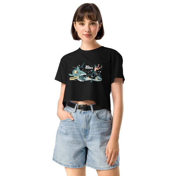 Big Risk Women’s Graphic Crop Tee - Black - XS - ArtyKoala