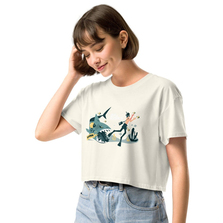 Big Risk Women’s Graphic Crop Tee - Natural - XS - ArtyKoala