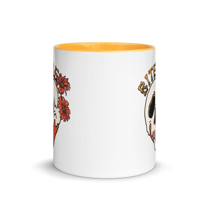 Bite Me Halloween Colorful Print Mug - Golden Yellow - 11 oz - ArtyKoala