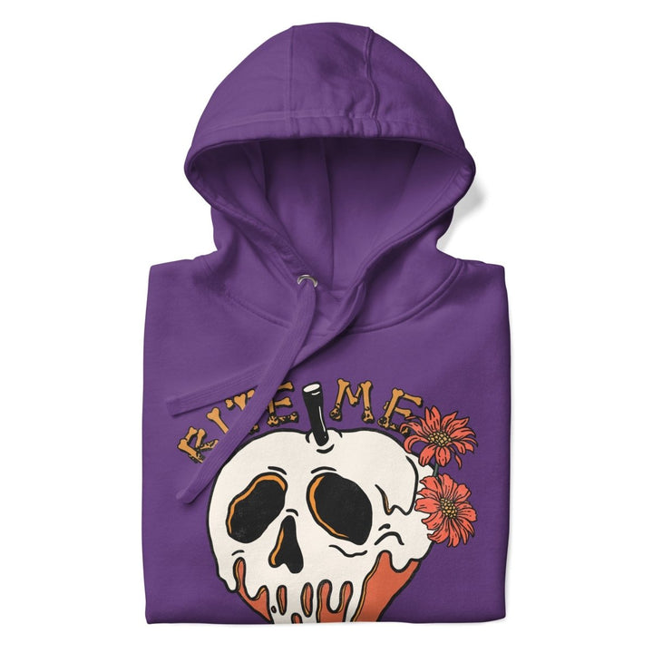 Bite Me Halloween Graphic Hoodie - Maroon - S - ArtyKoala