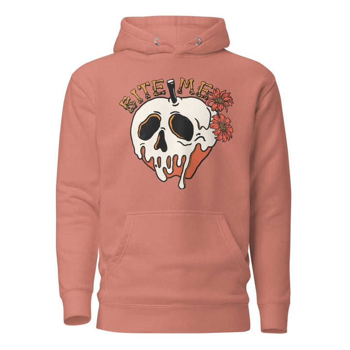 Bite Me Halloween Graphic Hoodie - Dusty Rose - S - ArtyKoala