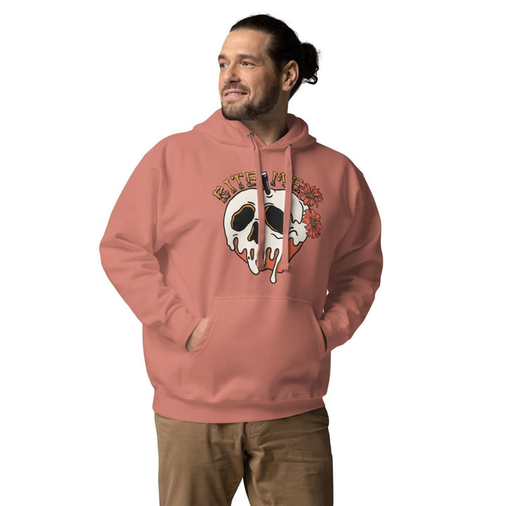 Bite Me Halloween Graphic Hoodie - Dusty Rose - S - ArtyKoala