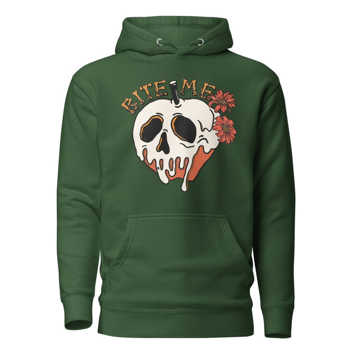 Bite Me Halloween Graphic Hoodie - Forest Green - S - ArtyKoala