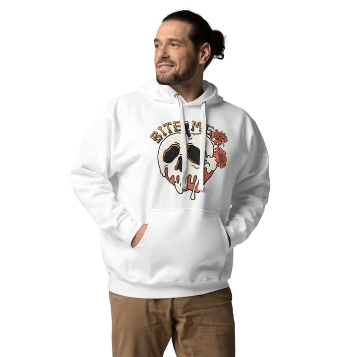 Bite Me Halloween Graphic Hoodie - White - S - ArtyKoala