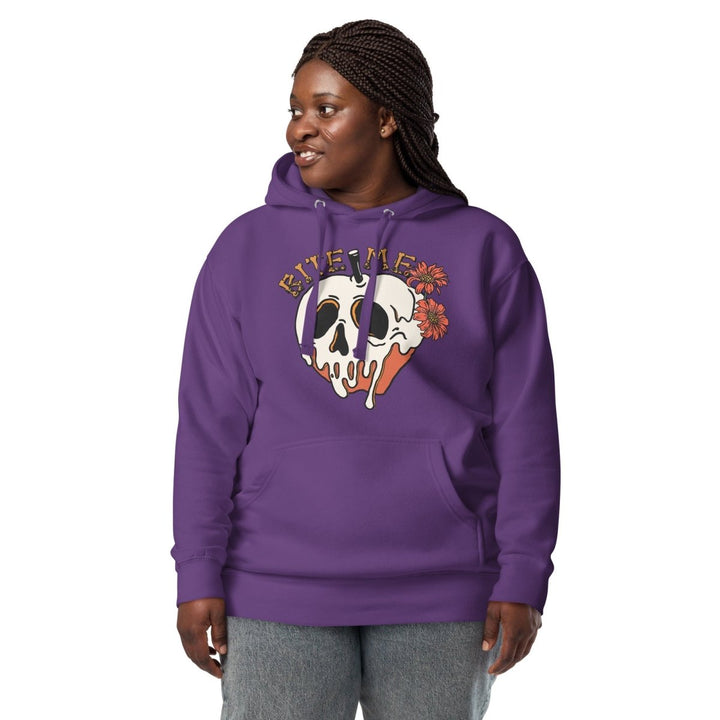 Bite Me Halloween Graphic Hoodie - Maroon - S - ArtyKoala
