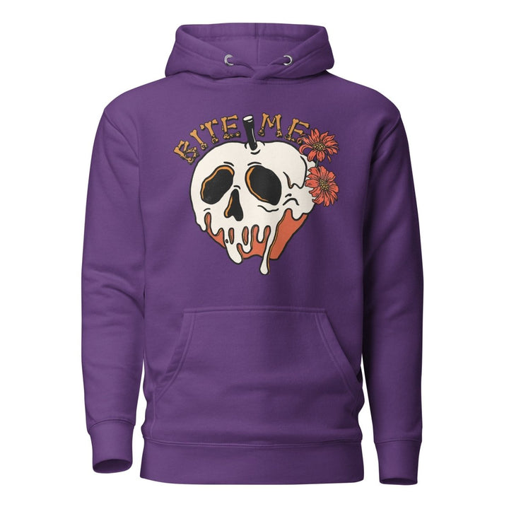 Bite Me Halloween Graphic Hoodie - Purple - S - ArtyKoala