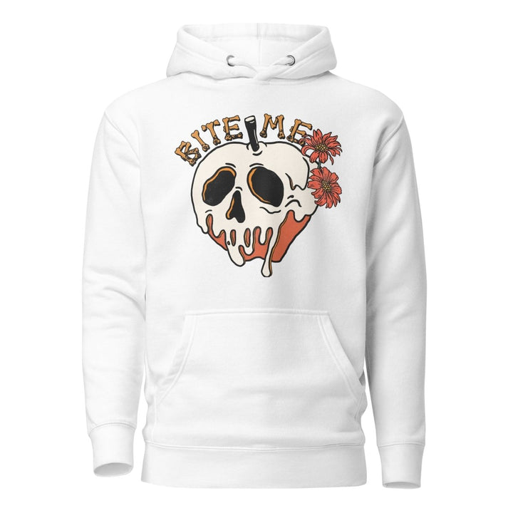 Bite Me Halloween Graphic Hoodie - White - S - ArtyKoala