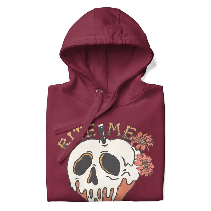 Bite Me Halloween Graphic Hoodie - Maroon - S - ArtyKoala