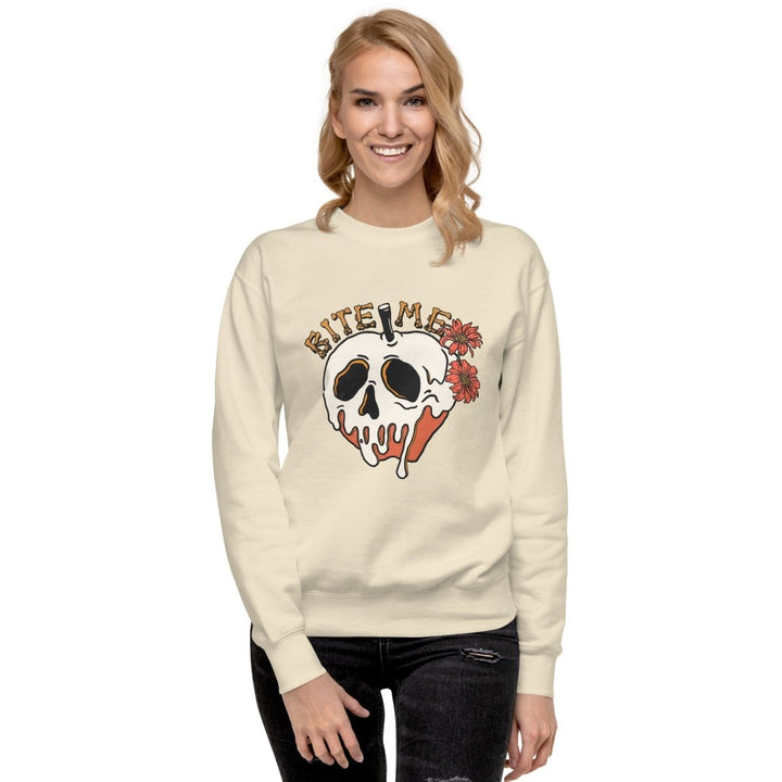 Bite Me Halloween Graphic Sweatshirt - Bone - S - ArtyKoala
