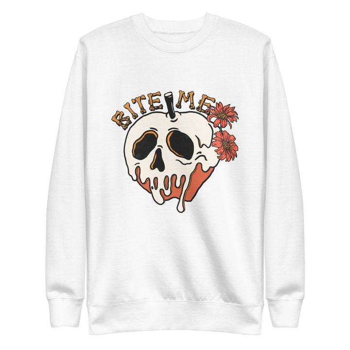 Bite Me Halloween Graphic Sweatshirt - White - S - ArtyKoala