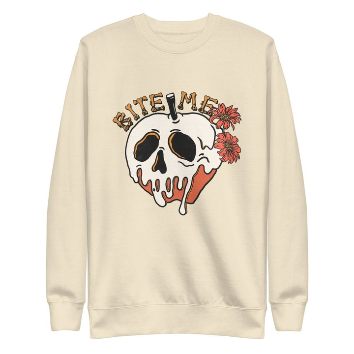 Bite Me Halloween Graphic Sweatshirt - Bone - S - ArtyKoala