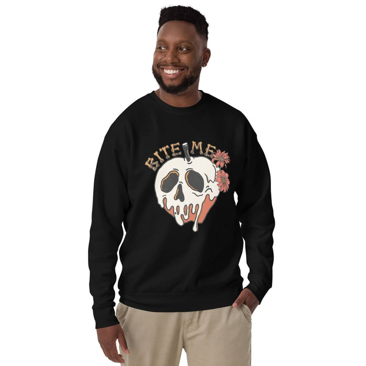 Bite Me Halloween Graphic Sweatshirt - Black - S - ArtyKoala