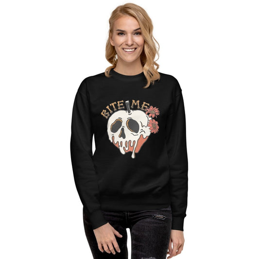 Bite Me Halloween Graphic Sweatshirt - Black - S - ArtyKoala