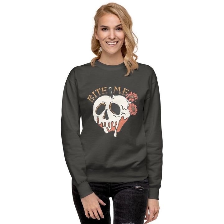 Bite Me Halloween Graphic Sweatshirt - Black - S - ArtyKoala