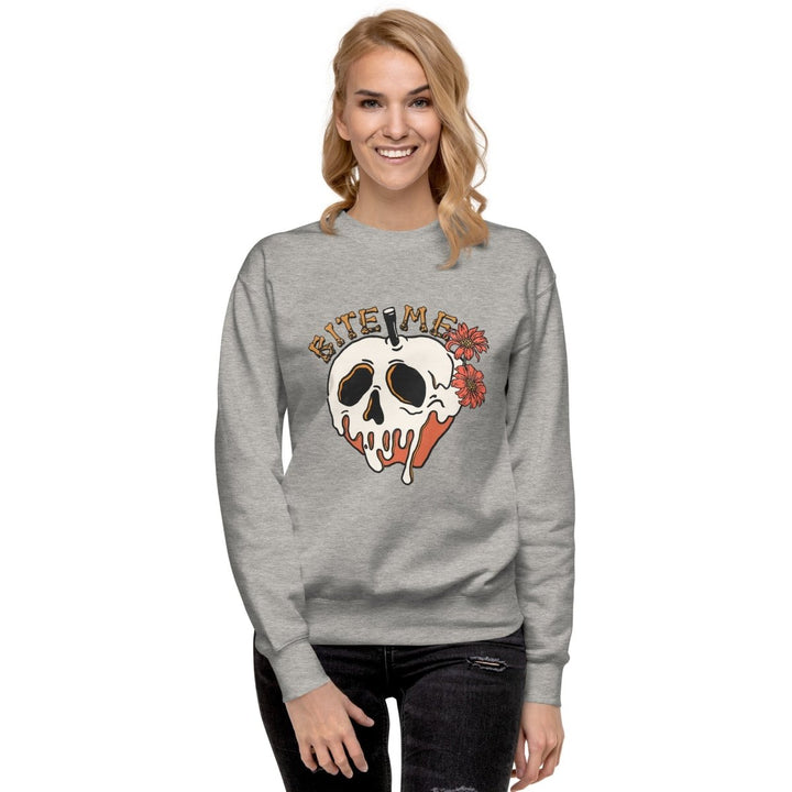 Bite Me Halloween Graphic Sweatshirt - Carbon Grey - S - ArtyKoala