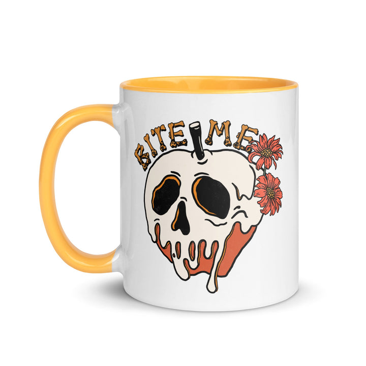 Bite Me Halloween Mug with Color Inside - Black / 11 oz - ArtyKoala