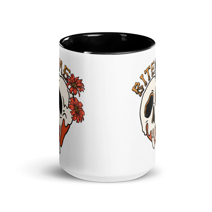 Bite Me Halloween Mug with Color Inside - Black / 11 oz - ArtyKoala