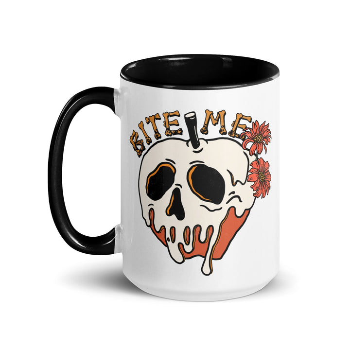 Bite Me Halloween Mug with Color Inside - Black / 11 oz - ArtyKoala