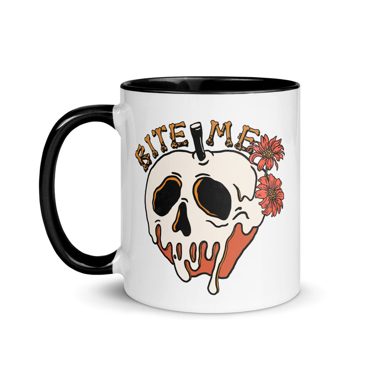 Bite Me Halloween Mug with Color Inside - Black / 11 oz - ArtyKoala