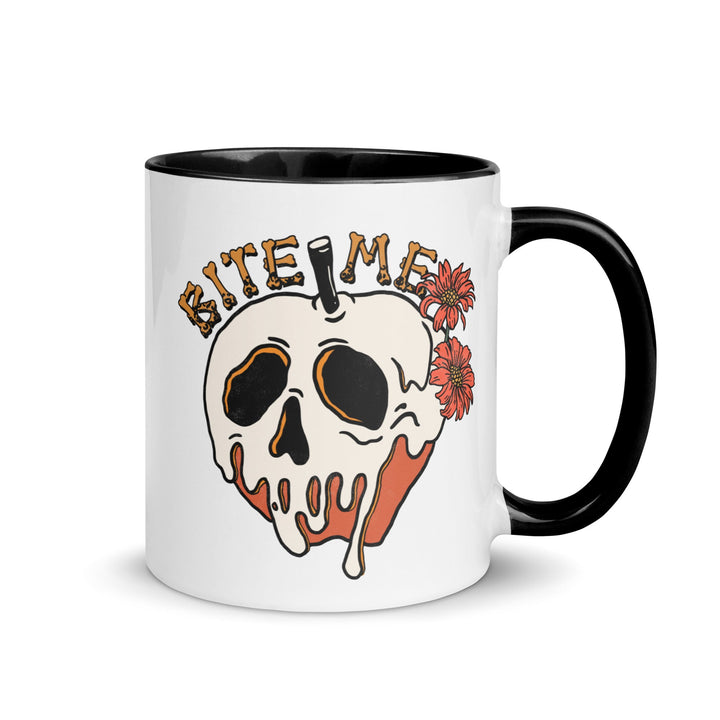 Bite Me Halloween Mug with Color Inside - Black / 11 oz - ArtyKoala