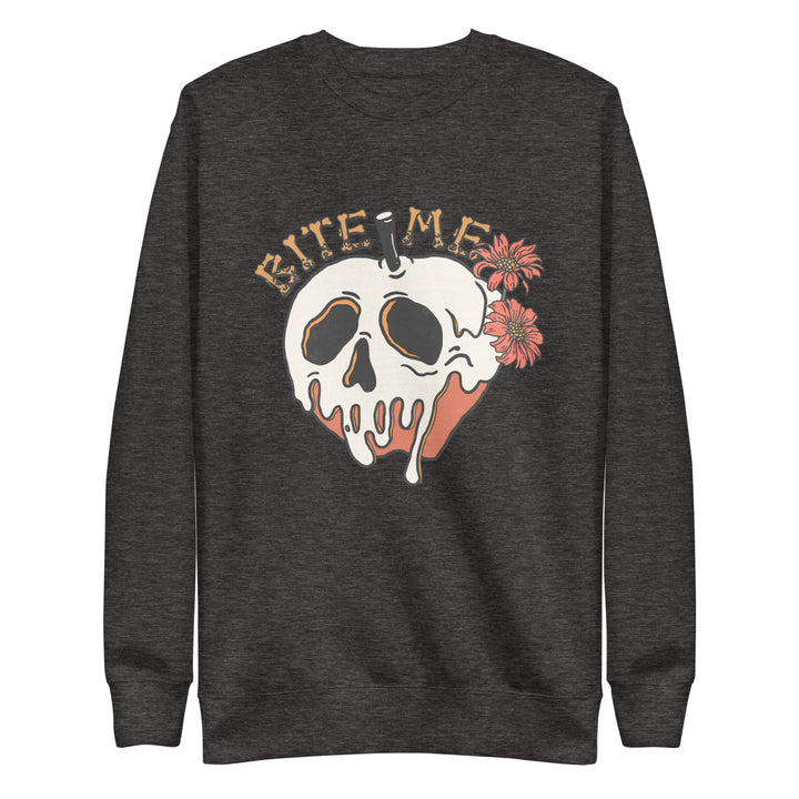 Bite Me Halloween Unisex Premium Sweatshirt - Charcoal Heather / S - ArtyKoala