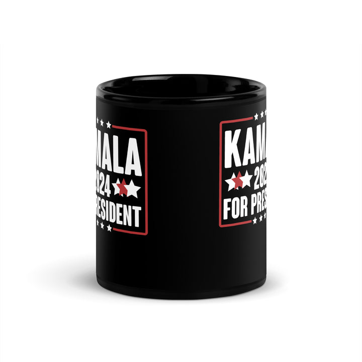 Kamala 2024 For President Black Glossy Mug - ArtyKoala