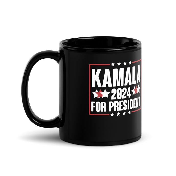 Kamala 2024 For President Black Glossy Mug - Default Title - ArtyKoala