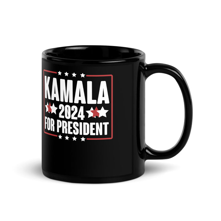 Kamala 2024 For President Black Glossy Mug - ArtyKoala