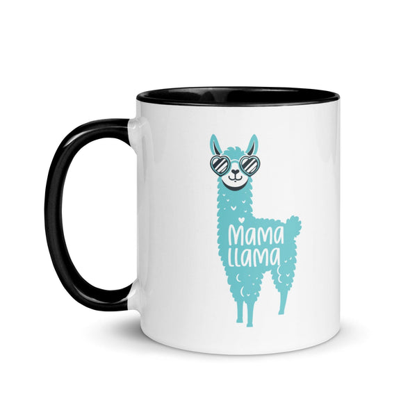 Blue Llama Mom Mug with Color Inside - ArtyKoala