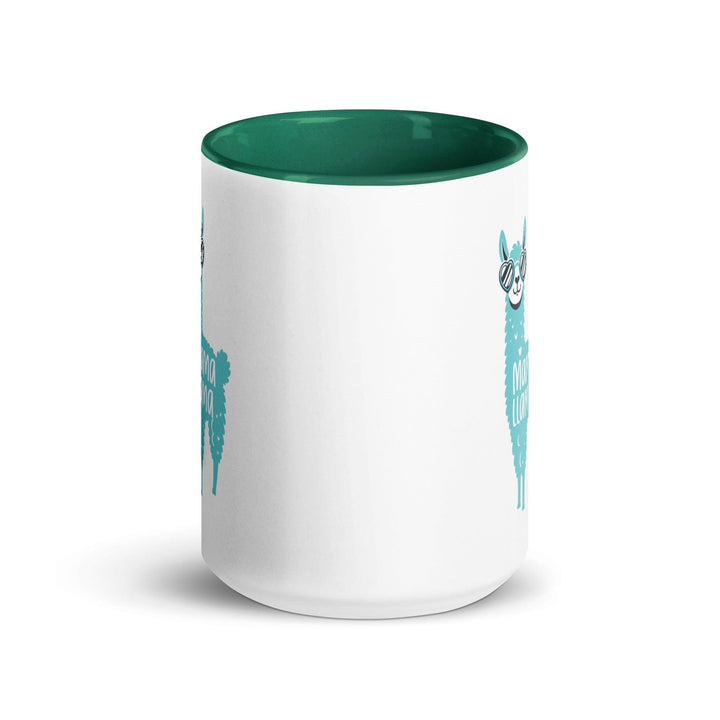 Blue Llama Mom Mug with Color Inside - ArtyKoala