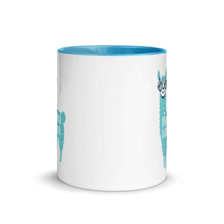 Blue Llama Mom Mug with Color Inside - ArtyKoala